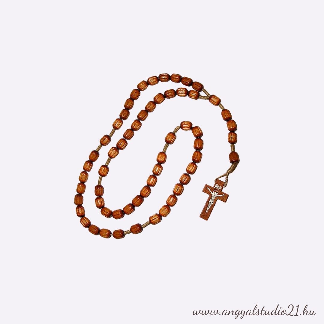 Fa rózsafüzér 5x10 (mogyoró barna)