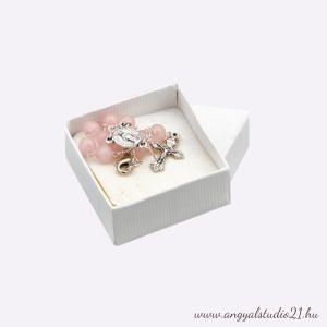 Rózsakvarc ásvány 1-tizedes rózsafüzér