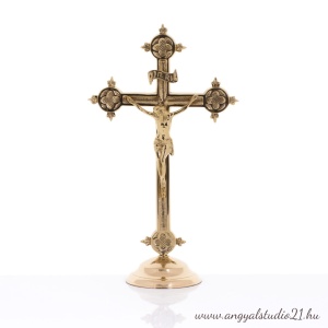 Oltárkereszt - sárgaréz - 32 cm