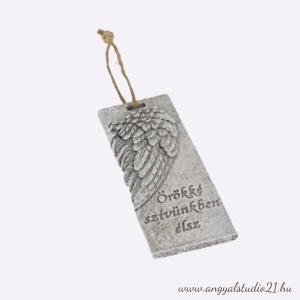 Kegyelet felirat , angyalszárny akasztós