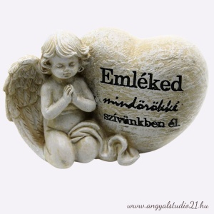 Angyal feliratos-Szív 11x16x7,5cm