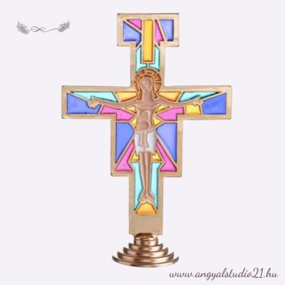 San Damiano talpas fém kereszt