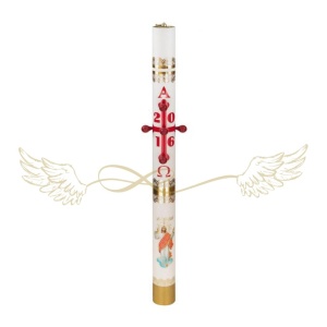 Húsvéti olajgyertya, fehér, állítható kanócos, 90 cm-es