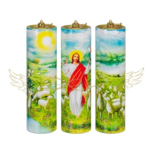 Olajgyertya, húsvéti szett, állítható kanócos, 26 cm-es