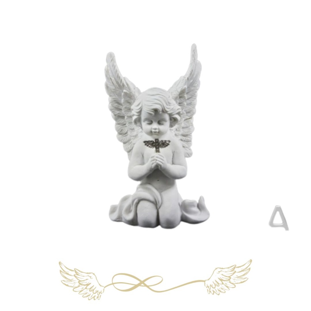 Angyalka térdelő fehér 17,5cm