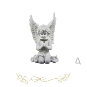Angyalka térdelő fehér 17,5cm