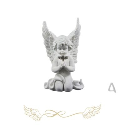 Angyalka térdelő fehér 17,5cm