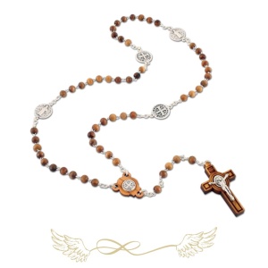 Rózsafüzér olíva gömbölyű szemekkel (Szent Benedek)