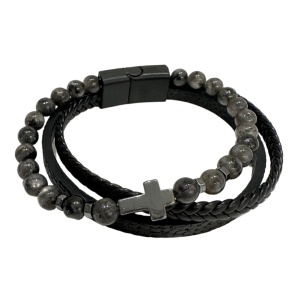 Sophie bőr karkötő-labradorit