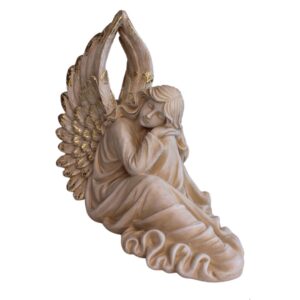 Krémszínű ülő angyal 41cm